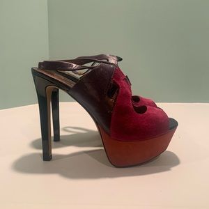 Jessica Simpson jewel tone platform sandals